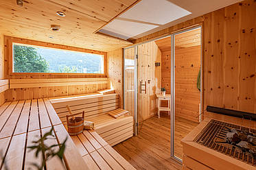 Sauna im Wellnessbereich der Metzgerstub'n im Salzburger Lungau