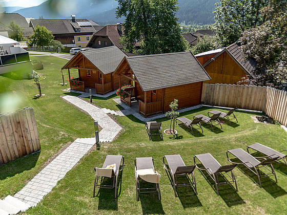 Außenbereich vom Wellnessbereich in der Metzgerstubn.