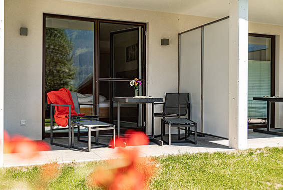 Terrasse aus dem Zimmer in St. Michael im Lungau