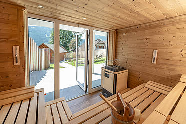 Sauna im Wellnessbereich der Metzgerstub'n im Salzburger Lungau